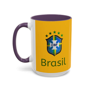 Brasil Crest  Football Mug | Accent Coffee Mug 11oz 15oz