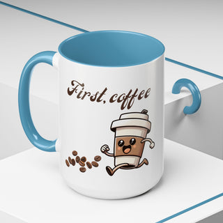 Cheerful Coffee Mug - Perfect for Coffee Lovers, First Cup Celebration, Gift for Friends and Family, Fun Kitchen Decor, Unique Drinkware