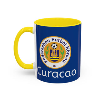 Curacao Football Federation Crest Mug | Accent Coffee Mug (11oz, 15oz)