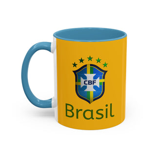 Brasil Crest  Football Mug | Accent Coffee Mug 11oz 15oz