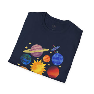 Celestial Adventure T-Shirt, Space Graphic Tee, Universe Lover Gift, Astronomy Shirt, Unisex Softstyle Tee