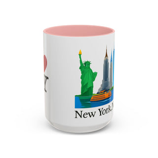 Cityscape Accent Mug - New York, New York, Travel Coffee Cup, Urban Skyline Tea Mug, Big Apple Souvenir, NYC Gift