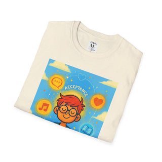 Mindful Universe Graphic Tee - Unisex Softstyle T-Shirt, Acceptance Shirt, Positive Vibes, Mental Wellness Gift, Casual Wear