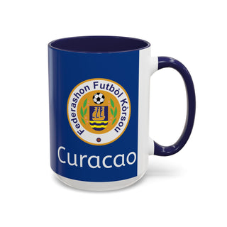 Curacao Football Federation Crest Mug | Accent Coffee Mug (11oz, 15oz)
