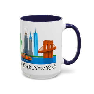 Cityscape Accent Mug - New York, New York, Travel Coffee Cup, Urban Skyline Tea Mug, Big Apple Souvenir, NYC Gift
