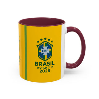 Brasil World Cup 2026 Mug | Yellow Soccer Crest, 11oz or 15oz