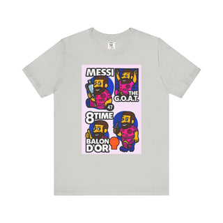 Messi G.O.A.T. Unisex Tee, Fun Sports Shirt, Casual Wear, Gift for Soccer Fans, Sports Event Attire, Birthday Gift, Graphic Tee