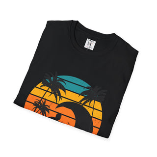 Surfing Sunset Unisex Softstyle T-Shirt, Summer Beach Tee, Casual Wear, Gifts for Surfers, Vacation Outfit
