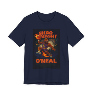 Shaq Smash! Unisex Jersey Short Sleeve Tee, Basketball Fan Shirt, Gift for Him or Her, Fun Graphic Tee, Streetwear Style