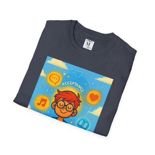 Mindful Universe Graphic Tee - Unisex Softstyle T-Shirt, Acceptance Shirt, Positive Vibes, Mental Wellness Gift, Casual Wear