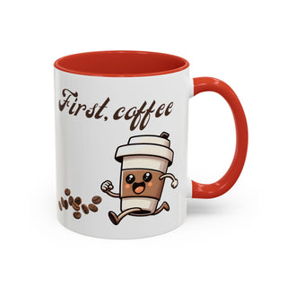 Cheerful Coffee Mug - Perfect for Coffee Lovers, First Cup Celebration, Gift for Friends and Family, Fun Kitchen Decor, Unique Drinkware