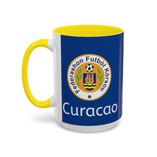 Curacao Football Federation Crest Mug | Accent Coffee Mug (11oz, 15oz)