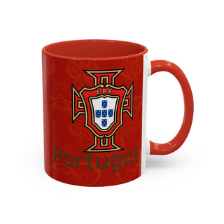 Portugal Crest Accent Coffee Mug | Red Portugal Coffee Mug