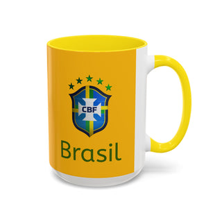 Brasil Crest  Football Mug | Accent Coffee Mug 11oz 15oz