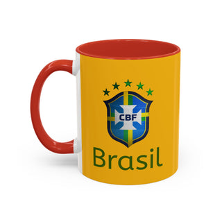 Brasil Crest  Football Mug | Accent Coffee Mug 11oz 15oz