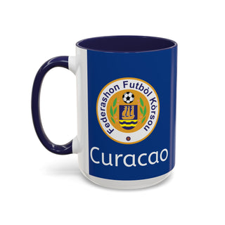 Curacao Football Federation Crest Mug | Accent Coffee Mug (11oz, 15oz)