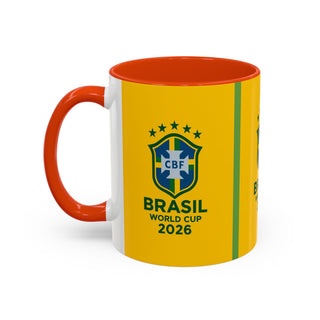 Brasil World Cup 2026 Mug | Yellow Soccer Crest, 11oz or 15oz