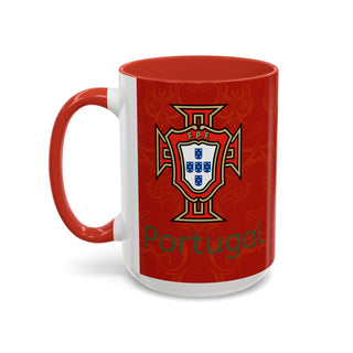 Portugal Crest Accent Coffee Mug | Red Portugal Coffee Mug