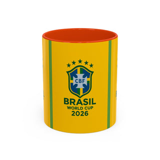 Brasil World Cup 2026 Mug | Yellow Soccer Crest, 11oz or 15oz
