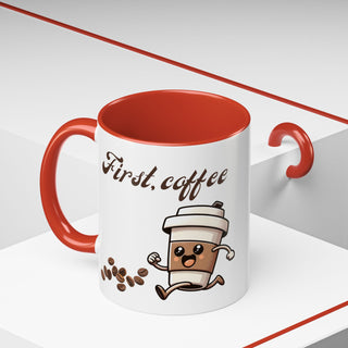 Cheerful Coffee Mug - Perfect for Coffee Lovers, First Cup Celebration, Gift for Friends and Family, Fun Kitchen Decor, Unique Drinkware