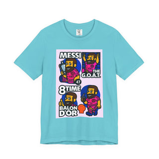Messi G.O.A.T. Unisex Tee, Fun Sports Shirt, Casual Wear, Gift for Soccer Fans, Sports Event Attire, Birthday Gift, Graphic Tee