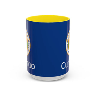 Curacao Football Federation Crest Mug | Accent Coffee Mug (11oz, 15oz)