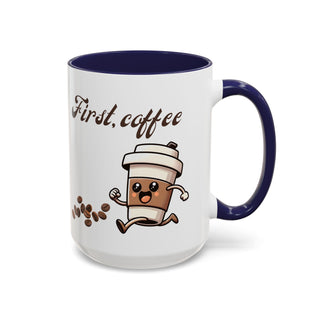 Cheerful Coffee Mug - Perfect for Coffee Lovers, First Cup Celebration, Gift for Friends and Family, Fun Kitchen Decor, Unique Drinkware