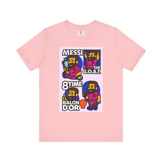 Messi G.O.A.T. Unisex Tee, Fun Sports Shirt, Casual Wear, Gift for Soccer Fans, Sports Event Attire, Birthday Gift, Graphic Tee
