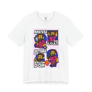 Messi G.O.A.T. Unisex Tee, Fun Sports Shirt, Casual Wear, Gift for Soccer Fans, Sports Event Attire, Birthday Gift, Graphic Tee