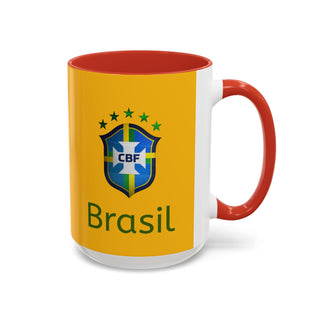 Brasil Crest  Football Mug | Accent Coffee Mug 11oz 15oz