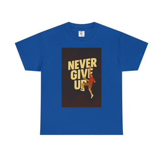 Motivational Unisex Tee - 'Never Give Up' Graphic Shirt, Inspirational Gift, Casual Wear, Gym Tee, Fitness Apparel