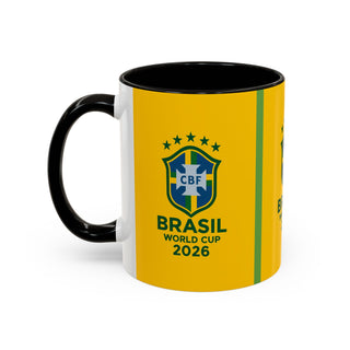 Brasil World Cup 2026 Mug | Yellow Soccer Crest, 11oz or 15oz
