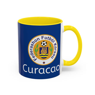 Curacao Football Federation Crest Mug | Accent Coffee Mug (11oz, 15oz)