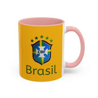 Brasil Crest  Football Mug | Accent Coffee Mug 11oz 15oz
