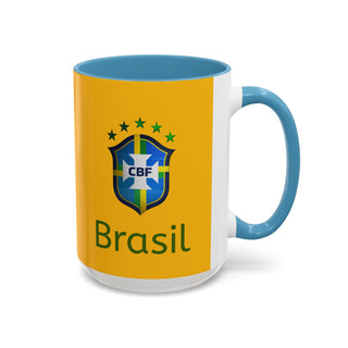 Brasil Crest  Football Mug | Accent Coffee Mug 11oz 15oz