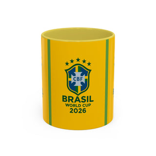 Brasil World Cup 2026 Mug | Yellow Soccer Crest, 11oz or 15oz