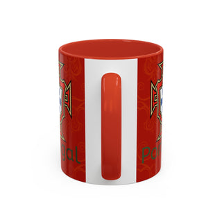Portugal Crest Accent Coffee Mug | Red Portugal Coffee Mug