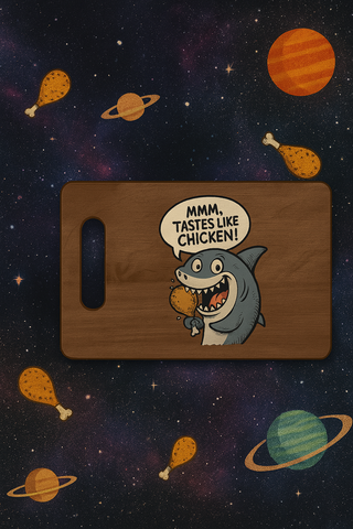 Funny Shark Cutting Board, Engraved Kitchen Gift, Unique Cooking Accessory, Housewarming, Birthday, Humor