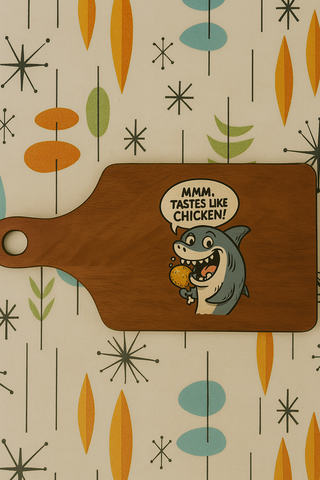Funny Shark Cutting Board, Engraved Kitchen Gift, Unique Cooking Accessory, Housewarming, Birthday, Humor