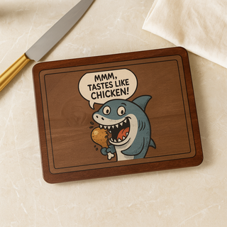 Funny Shark Cutting Board, Engraved Kitchen Gift, Unique Cooking Accessory, Housewarming, Birthday, Humor