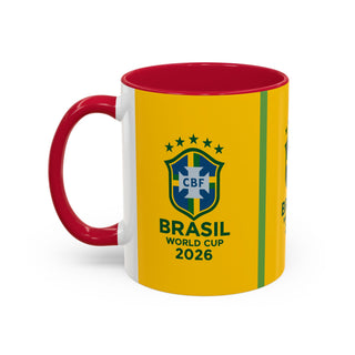 Brasil World Cup 2026 Mug | Yellow Soccer Crest, 11oz or 15oz