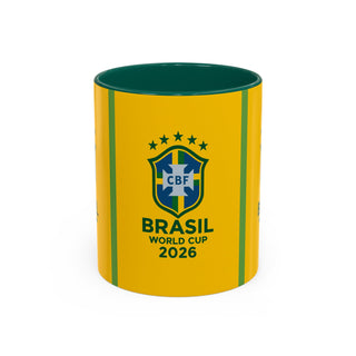 Brasil World Cup 2026 Mug | Yellow Soccer Crest, 11oz or 15oz