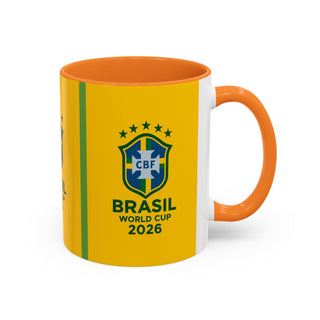 Brasil World Cup 2026 Mug | Yellow Soccer Crest, 11oz or 15oz