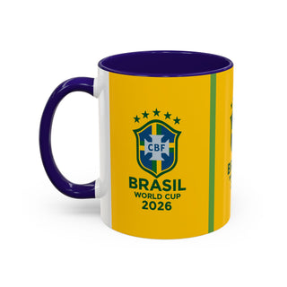 Brasil World Cup 2026 Mug | Yellow Soccer Crest, 11oz or 15oz