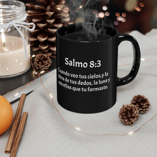 Inspirational Bible Verse Mug, Black Coffee Cup, Perfect for Any Occasion. Night Sky Mug.