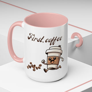 Cheerful Coffee Mug - Perfect for Coffee Lovers, First Cup Celebration, Gift for Friends and Family, Fun Kitchen Decor, Unique Drinkware