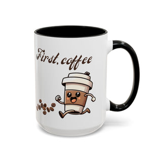 Cheerful Coffee Mug - Perfect for Coffee Lovers, First Cup Celebration, Gift for Friends and Family, Fun Kitchen Decor, Unique Drinkware