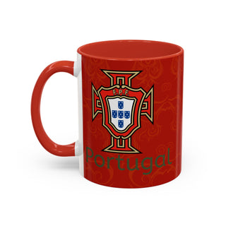 Portugal Crest Accent Coffee Mug | Red Portugal Coffee Mug