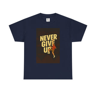 Motivational Unisex Tee - 'Never Give Up' Graphic Shirt, Inspirational Gift, Casual Wear, Gym Tee, Fitness Apparel