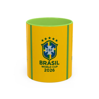 Brasil World Cup 2026 Mug | Yellow Soccer Crest, 11oz or 15oz